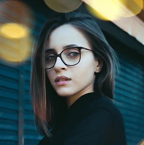 Stylish woman wearing glasses